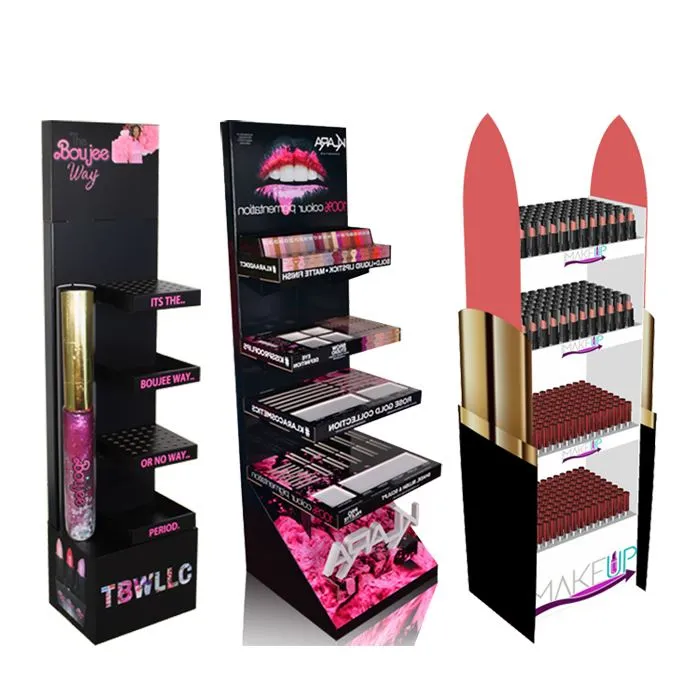 Matt Finish Makeup Display Floor Stand