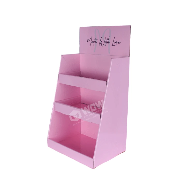 3 Tier Cardboard Point of Sale Counter Display Shelf